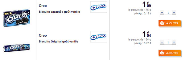 Paquets Oreo à moins de 1.50€ chez Carrefour