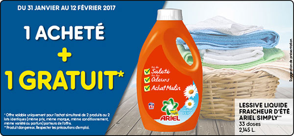 Coupons reduction lessive ariel