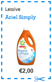 Coupons reduction lessive ariel