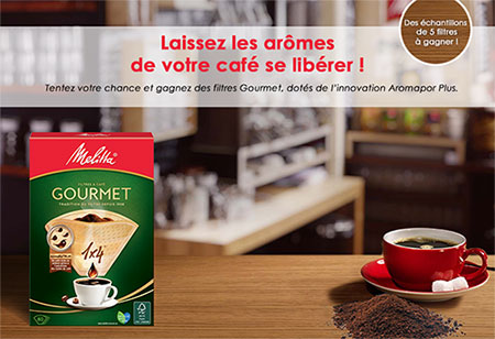 Echantillons Gratuits de filtres à café Melitta Gourmet