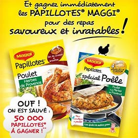 50’000 échantillons gratuits de papillotes Maggi