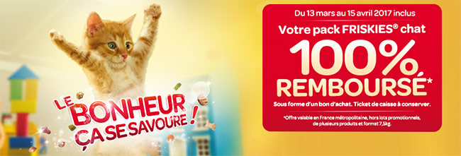 Pack Friskies chat 100% remboursé en bon d'achat