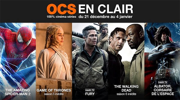 Freebox TV : 4 chaines OCS gratuites pour Noël 2015