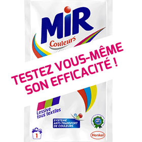 Échantillon gratuit de lessive Mir couleurs Fini le Tri