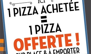 Réduction Tablapizza : 1 pizza achetée = 1 pizza offerte