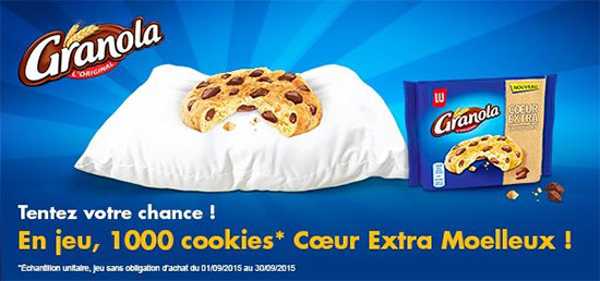 1000 Cookies Cœur Extra Moelleux Granola à remporter