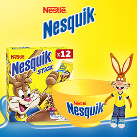 Concours Nesquik : 200 box (bol, sticks et peluche) à gagner