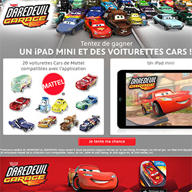 Jeu Disney : Tentez de gagner un iPad mini et des voiturettes Cars