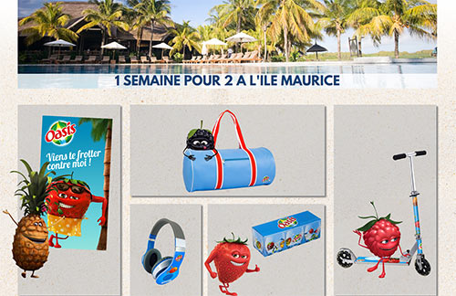 Jeu Oasis 10 ans des p'tits fruits : les cadeaux