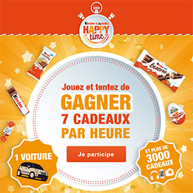 Jeu concours Kinder Happy Time : 3193 cadeaux à gagner