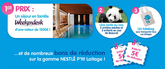 Les cadeaux à gagner avec Nestlé Bébé