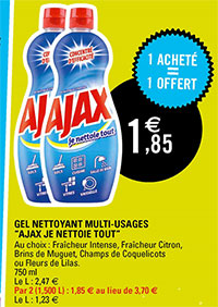 Promotion Leclerc sur le gel Ajax