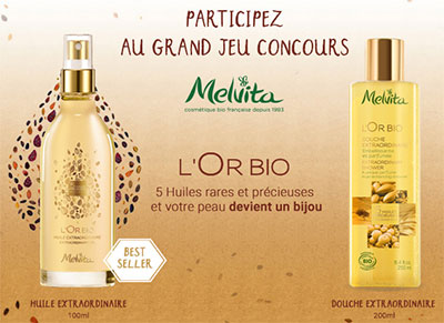 duos de produits de beauté L'Or Bio de Melvita à gagner