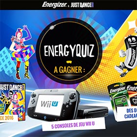 Concours Energizer & Just Dance : 175 lots (consoles Wii U…)