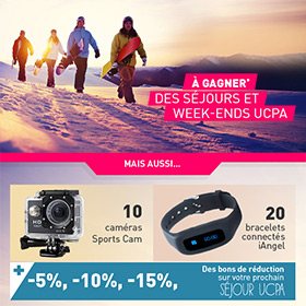 Jeu concours UCPA 100% gagnant : Séjours au ski, caméras …