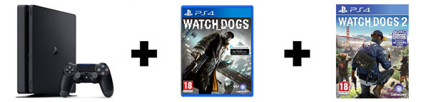 Console PS4 + 2 jeux Watch Dogs