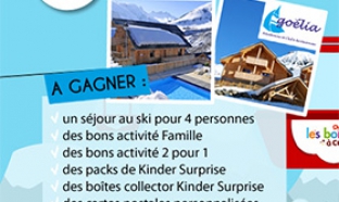 Jeu Club Kinder Vacances hiver 2016 : 1111 lots à gagner