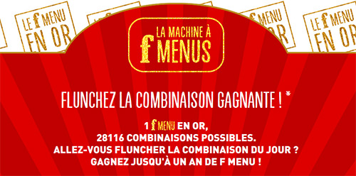 Jeu La machine à F menus