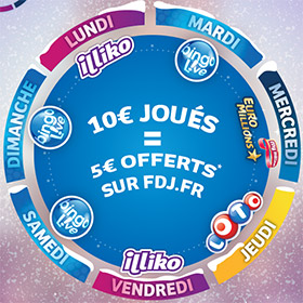 Promotion FDJ Euro Millions et Loto : 10€ joués = 5€ offerts