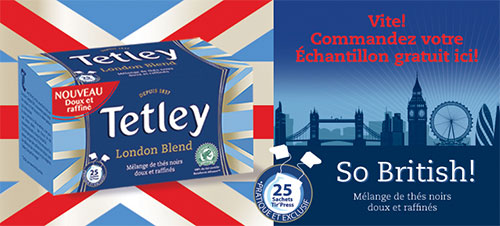 Recevez un échantillon de thé Tetley London Blend