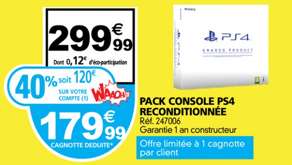 PS4 reconditionnée en promo chez Auchan