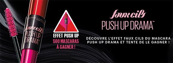 Remportez l'un des 500 mascaras Maybelline Push Up Drama