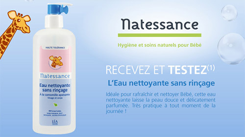 Recevez et testez l'Eau nettoyante sans rinçage Natessance