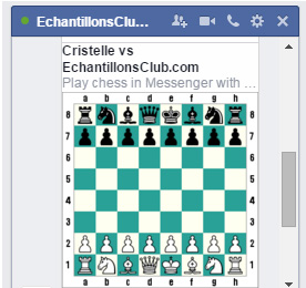 Commencer partie jeu d'echecs sur Facebook Messenger