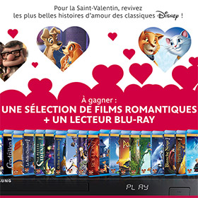 Jeu Disney Saint-Valentin : 20 films + lecteur Blu-Ray à gagner