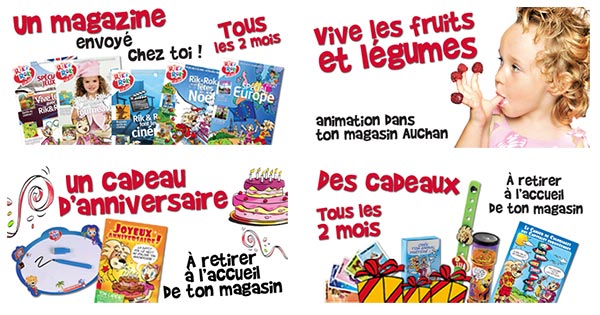  Club Rik et Rok Auchan : Cadeaux gratuits pour enfants