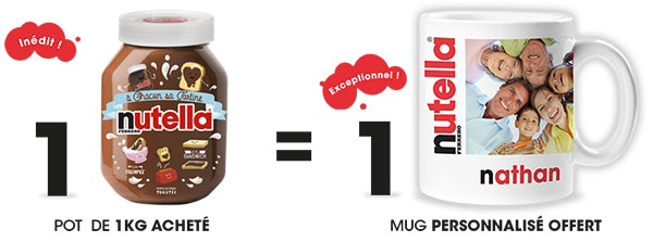 Mug personnalisable Nutella gratuit