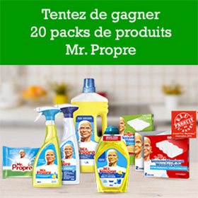 20 lots d’un an de produits Mr. Propre gratuits à gagner