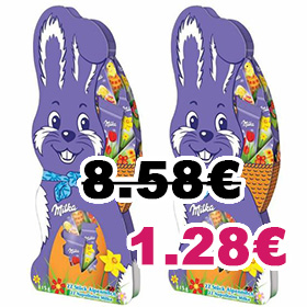 Optimisation Carrefour : 2 lapins Milka Napolitains pour 1.28€
