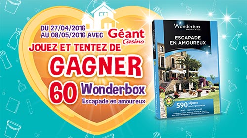 60 Wonderbox offertes avec La Belle adresse et Géant Casino