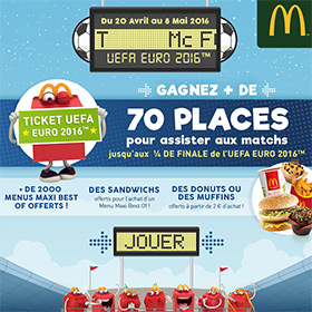 Jeu 100% gagnants UEFA McDo Nord : Menus gratuits, places …