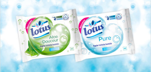 Test de papier toilette humide Lotus