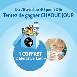 Jeu Merci le lait : 64 coffrets de 20 produits laitiers à gagner