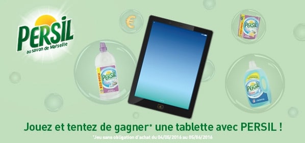 2 bouteilles de lessive Persil et 1 Ipad mini à remporter