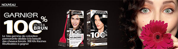 200 Kits racines 100% Ultra Brun Garnier à gagner