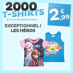 Bon plan Tati : 2000 T-Shirts Les Héros (Disney…) à 2.99€