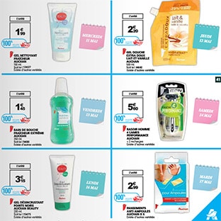 Promotion Auchan : 6 produits de beauté gratuits
