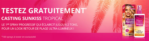 Testez gratuitement le spray Sunkiss Tropical de L’Oréal Paris