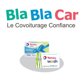 BlaBlaCar Covoiturage : Carte carburant Total de 15€ offerte