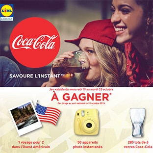 Jeu Coca-Cola Lidl : 331 cadeaux à gagner (voyage, verres…)