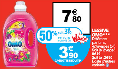 Promotion Lessive OMO chez Auchan