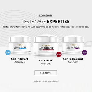 Test des soins Age Expertise de L’Oréal Paris : 400 gratuits