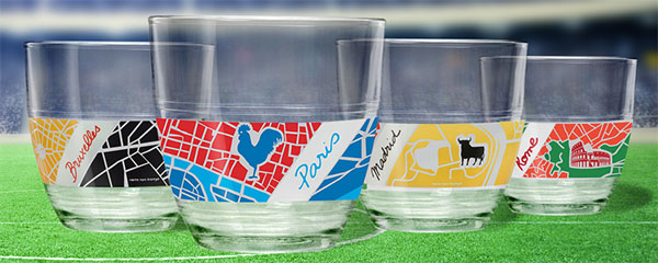 Verres à collectionner Duralex (football) à 1€ pièce avec Carrefour