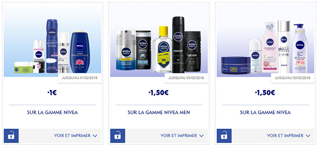 Les coupons de réduction Nivea