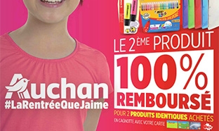 Auchan Fournitures scolaires : 2ème article 100% remboursé