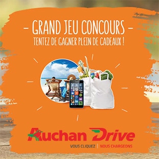 Jeu Auchan Drive : 53 cadeaux à gagner (séjour, smartphone…)
